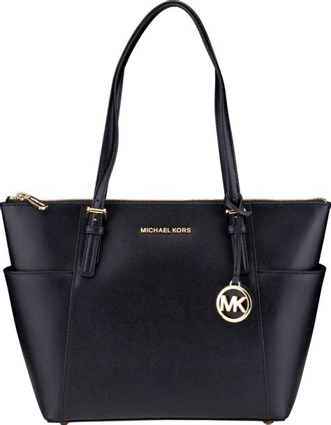 michael michael kors jet set travel schoudertas black|michael kors saffiano bag.